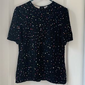 Jeweled short-sleeve top